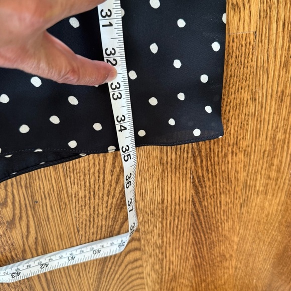 HALSTON Heritage NWT  Dress M -Black & cream Asymmetrical Polka Dot  sleeveless - Picture 12 of 14